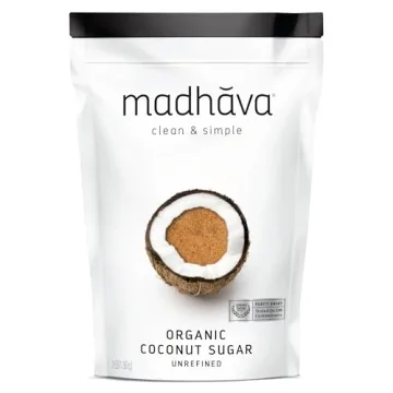 MADHAVA Organic Coconut Sugar 3 Lb. Bag (Pack of 1), Natural Sweetener, Sugar Alternative, Unrefined...