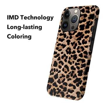 Hi Space Case Compatible with iPhone 15 Pro Leopard Print 2023 Cheetah, Animal Brown for Women IMD Shockproof Protective Black Cover for iPhone 15 Pro 6.1" 2023 5G