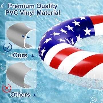 Elcoho USA Flag Inflatable Pool Float - 4 Pack