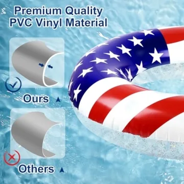 Elcoho USA Flag Inflatable Pool Float - 4 Pack
