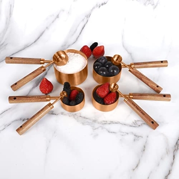 PrettyFine 8 Piece Rose Gold Measuring Set for Precise Cooking
