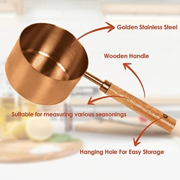PrettyFine 8 Piece Rose Gold Measuring Set for Precise Cooking