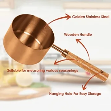 PrettyFine 8 Piece Rose Gold Measuring Set for Precise Cooking