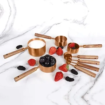 PrettyFine 8 Piece Rose Gold Measuring Set for Precise Cooking