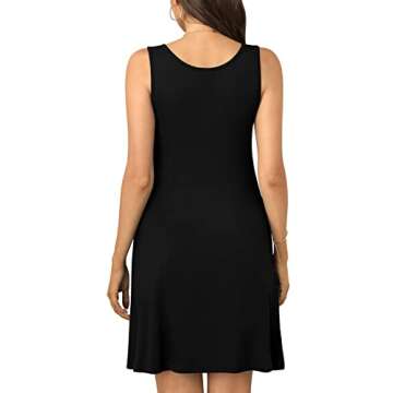 BISHUIGE Women Summer Casual Round Neck Sundresses Swimwear Bathing Beach Cover up, Black