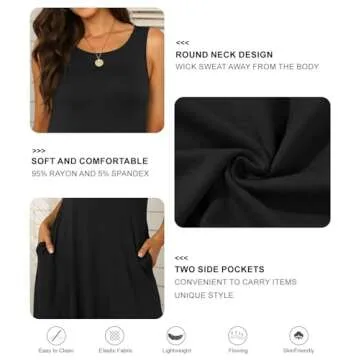 BISHUIGE Women Summer Casual Round Neck Sundresses Swimwear Bathing Beach Cover up, Black