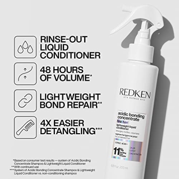 REDKEN Bonding Shampoo + Lightweight Liquid Conditioner Set | For Fine, Damaged Hair Repair | Acidic Bonding Concentrate | Strengthens Weak Hair and Repairs Hair Bonds