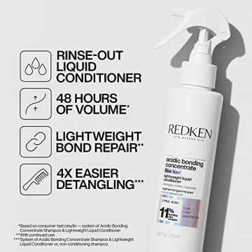 REDKEN Bonding Shampoo + Lightweight Liquid Conditioner Set | For Fine, Damaged Hair Repair | Acidic Bonding Concentrate | Strengthens Weak Hair and Repairs Hair Bonds