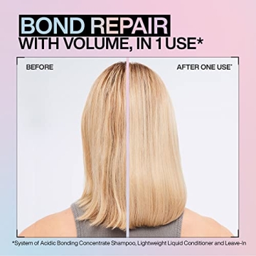 REDKEN Bonding Shampoo + Lightweight Liquid Conditioner Set | For Fine, Damaged Hair Repair | Acidic Bonding Concentrate | Strengthens Weak Hair and Repairs Hair Bonds