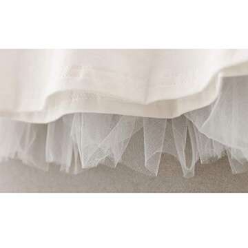 JNKLWPJS Baby Girls Tutu Dress Long Sleeve Infant Toddler Princess Party Tulle Sundress E-White 86CM