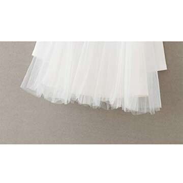 JNKLWPJS Baby Girls Tutu Dress Long Sleeve Infant Toddler Princess Party Tulle Sundress E-White 86CM