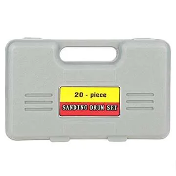 Drill Press Sanding Drum Kit, 20pcs Rubber Sanding Drum Set for Drill Presses and Power Drills, Drum Sander Attachment with Spindle Sander Sleeves and Tool Carrying Case, 1/2, 3/4, 1, 1-1/2 Inch