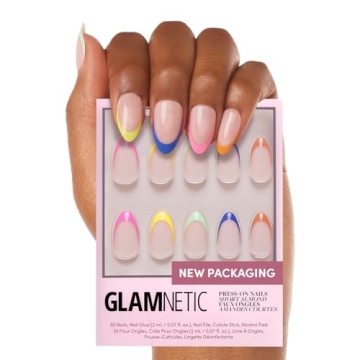 Glamnetic Press On Nails - Rainbow French Tips Kit
