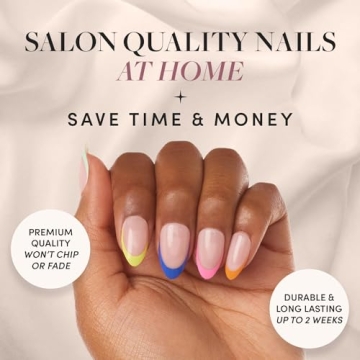 Glamnetic Press On Nails - Rainbow French Tips Kit