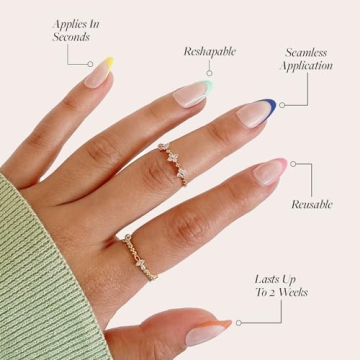 Glamnetic Press On Nails - Rainbow French Tips Kit