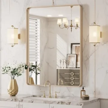 LOAAO 20”X30” Gold Bathroom Mirror - Modern Design, Easy to Hang, Rust-Proof