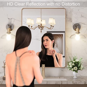 20”X30” Gold Bathroom Mirror for Elegant Decor