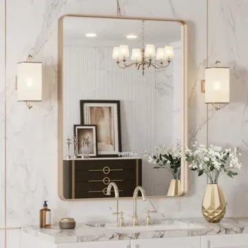 20”X30” Gold Bathroom Mirror for Elegant Decor