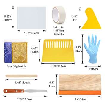 Pllieay 26Pcs Screen Printing Starter kit, 3 Different Size Wood Silk Screen Printing Frames with 110 Mesh, Screen Printing Squeegees, Inkjet Transparency Film, Ink Knife, Mask Tape, Fine Glitter