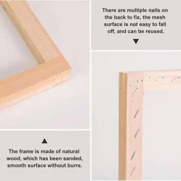 Pllieay 26Pcs Screen Printing Starter kit, 3 Different Size Wood Silk Screen Printing Frames with 110 Mesh, Screen Printing Squeegees, Inkjet Transparency Film, Ink Knife, Mask Tape, Fine Glitter