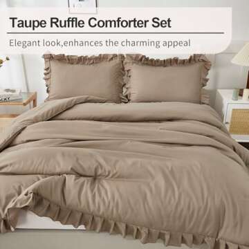 Andency Taupe California King Comforter Set 3 Pieces