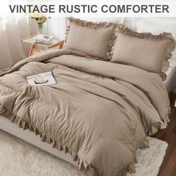 Andency Taupe California King Comforter Set 3 Pieces