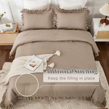 Andency Taupe California King Comforter Set 3 Pieces