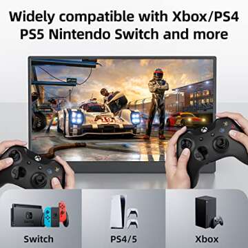 kksmart 15.6inch Portable Monitor, FHD 1080P USB-C IPS Computer Monitor with HDMI Type-C Speakers, External Monitor for Laptop/Mac/PC/Xbox/PS4/Phone Included Smart Cover, Black