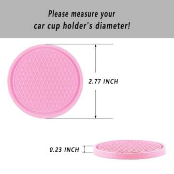 ZSDY Car Cup Coaster, 4PCS Universal Auto Non-Slip Cup Holder Embedded in Ornaments Silicone Coaster...