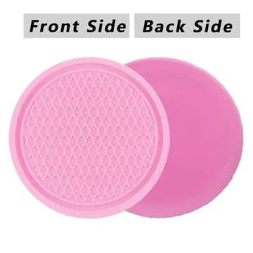 ZSDY Car Cup Coaster, 4PCS Universal Auto Non-Slip Cup Holder Embedded in Ornaments Silicone Coaster, Car Interior Accessories Sets, Pink