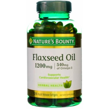 Nature's Bounty Flaxseed and Omega 3, Dietary Supplement, Supports Cardiovascular Health, 1200mg, So...