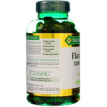 Nature's Bounty Flaxseed Oil for Heart Health, 1200mg, 125ct