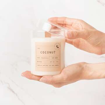 Natural 11oz Soy Wax Candle with Wood Wick - Coconut Aroma