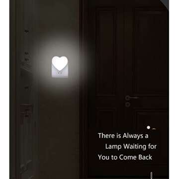 Cute Night Lights, Heart Shape Nursery Nightlight with Light Sensors, Auto Dusk to Dawn Sensor, Soft Warm White, Ideal Nightlight for Bedroom, Bathroom, Hallway, Kitchen (Pink)