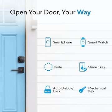 ULTRALOQ U-Bolt Smart Lock, 5-in-1 Keyless Entry Door Lock with App Control, Keypad Deadbolt, Auto U...
