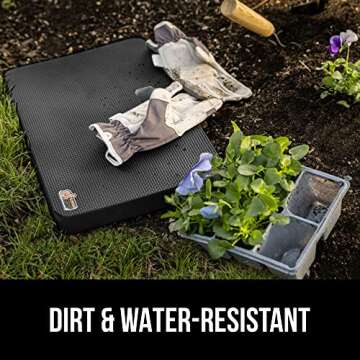 Gorilla Grip Extra Thick Kneeling Pad, Supportive Soft Foam Cushioning for Knee, Water Resistant Construction for Gardening, Bathing Baby, Workout Supplies, Lightweight, Garden Work Gifts, Black