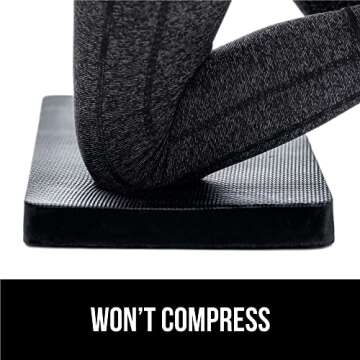 Gorilla Grip Extra Thick Kneeling Pad, Supportive Soft Foam Cushioning for Knee, Water Resistant Construction for Gardening, Bathing Baby, Workout Supplies, Lightweight, Garden Work Gifts, Black