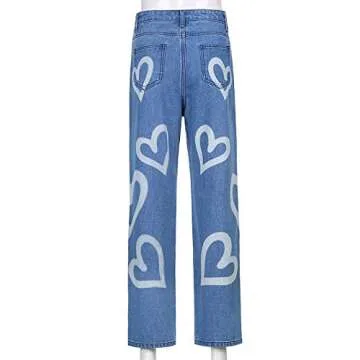 Women Patchwork Pants High Waist Bootcut Y2K Jeans