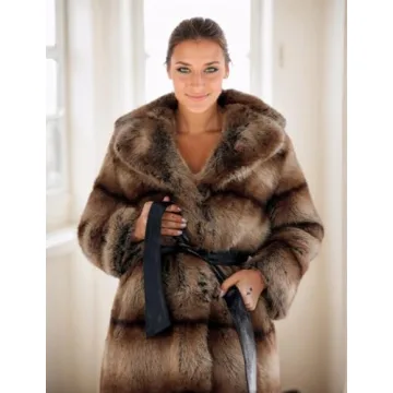 Tngan Warm Artificial Fur Overcoat for Women