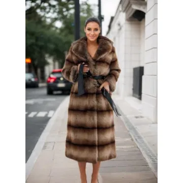 Tngan Warm Artificial Fur Overcoat for Women