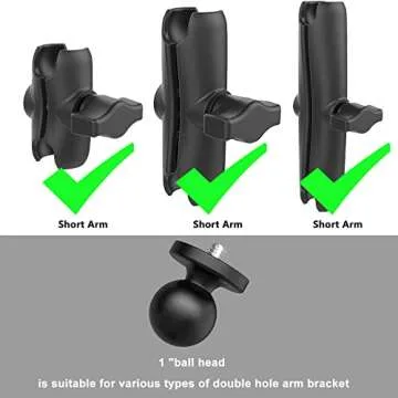1" Ball Mount Adapter for Insta360 One X2, X, One R, RS, GO 2, GoPro Hero, Compatible with RAM Ball ...