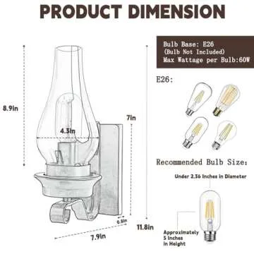 Rustic Wall Sconce Vintage Light for Home Decor