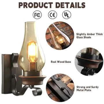 Rustic Wall Sconce Vintage Light for Home Decor
