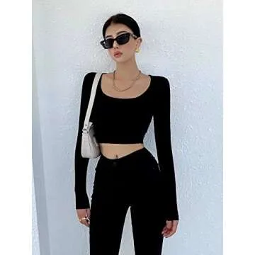 OQQ Women's Yoga Crop Top: Stylish & Comfort Fit