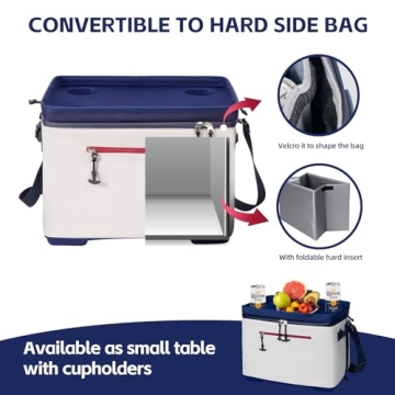ADDIMOR Portable Insulated Cooler Bag with Cup Holders