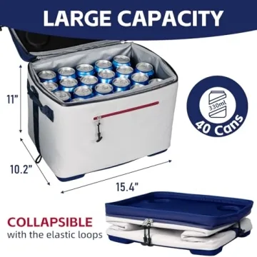 ADDIMOR Portable Insulated Cooler Bag with Cup Holders