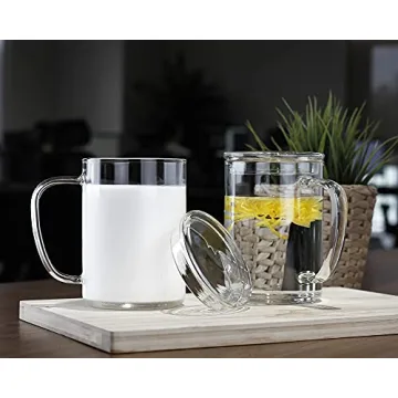 LUXU Glass Coffee Mugs Set of 2 - 27oz Versatile Beverage Glasses
