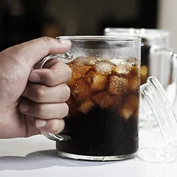 LUXU Glass Coffee Mugs Set of 2 - 27oz Versatile Beverage Glasses