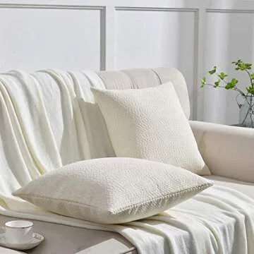 Rythome Cozy Throw Pillow Covers Set of 2 - 18" Ivory