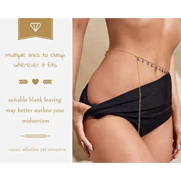 PEARLADA Dangle Evil Eye Belly Chain for Summer Style